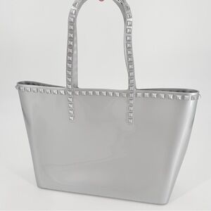 Carmen Sol Silver Studded Grazia Tote Bag FLAWS